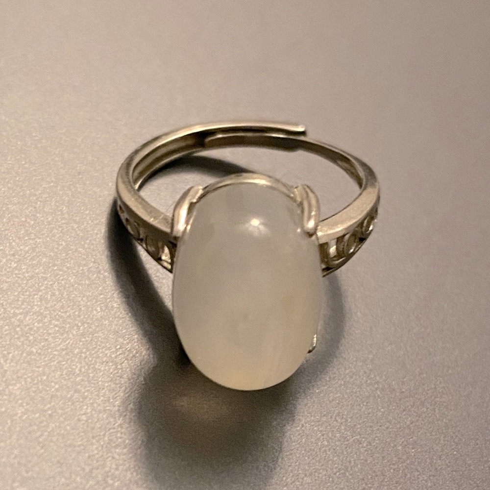 Vintage Sterling Silver Moonstone Ring- Adjustable